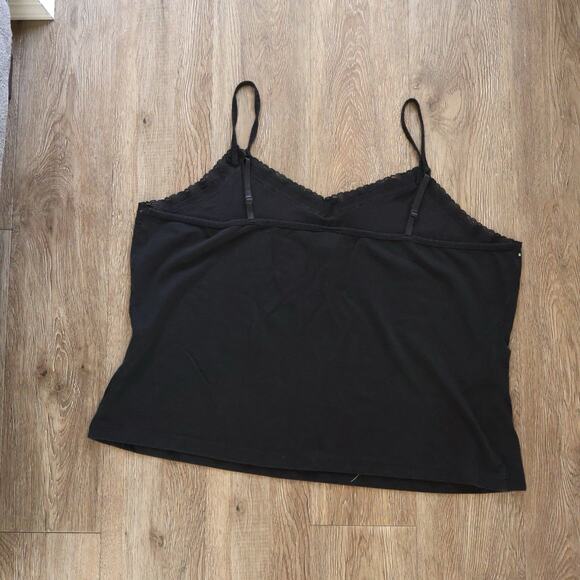 Merona Black Sequin Lace Crop Cami 2X Y2K 90s Whimsigoth - Picture 6 of 7